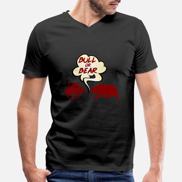 

stock market bear vs bull t shirt men design 100% cotton euro size s-3xl formal interesting funny summer trend shirt