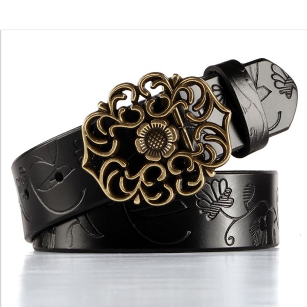 

belt female genuine leather designer women belt designer female strap pin buckle belts vintage, Black;brown