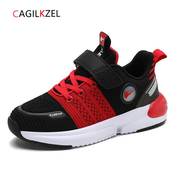

cagilkzel autumn sneakers kids sports shoes for boys breathable mesh girls children running shoes chaussure enfant, Black