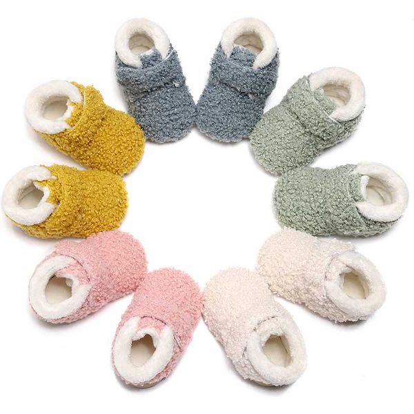 

kids boots ankle baby shoes soft and hard sole keep warm snow boots 2020 teddy fleece short girls winter toddler, Black;grey