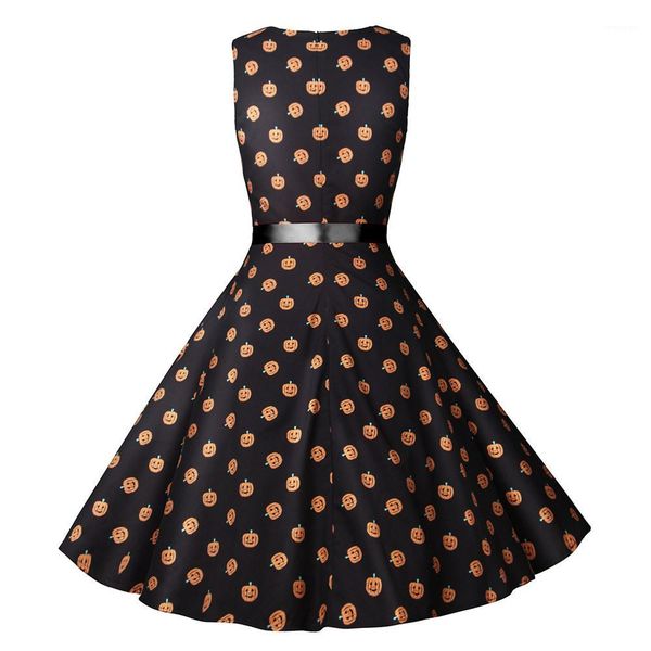 

print sashes womens dresses fashion females clothing womens saints day casual dresses fashion autumn pumpkin head, Black;gray