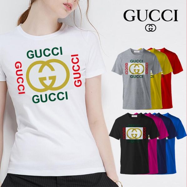 

summer 2020 women's t-shirt monogrammed short sleeve solid casual t-shirt women's cotton blouse, White