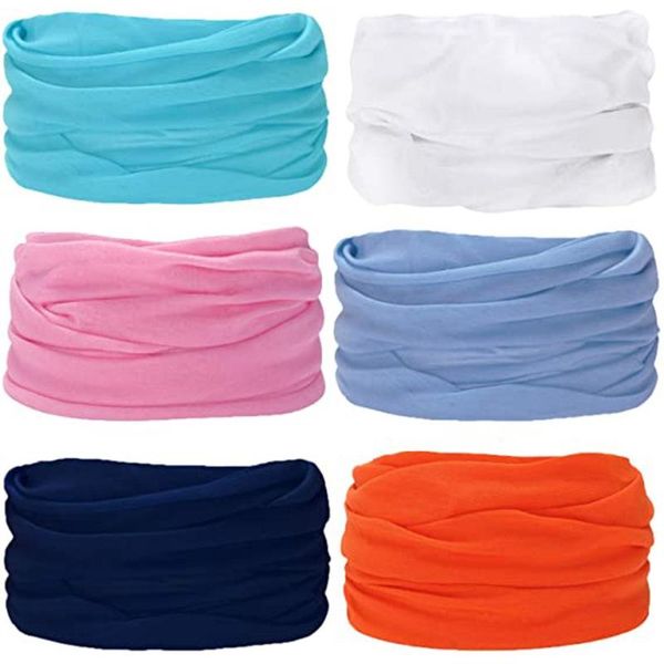 

6pc headband scarf headwrap neckwarmer riding seamless bandana scarf cycling motorcycle head face shiled mouth cover#t2, Blue;gray