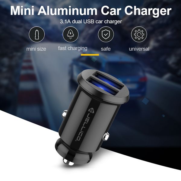 

mini usb car charger for mobile phone tablet gps 3.1a fast with led display dual adapter