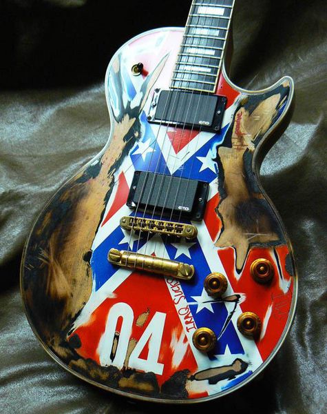 

quality electric guitar custom aged/relic zakkwylde rebel guitar