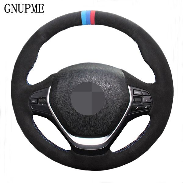 

diy black suede car steering wheel cover for bmw f20 2012-2018 f45 2014-2018 f30 f31 f34 2013-2017 f32 f33 f36