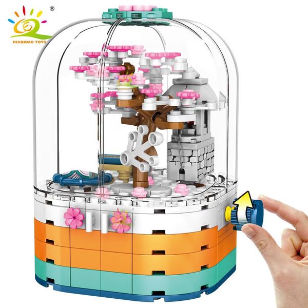 

blocks set gift cherry tree bricks huiqibao construction for rotatable city sakura building friends toy 259pcs box children yxlqot xhlove
