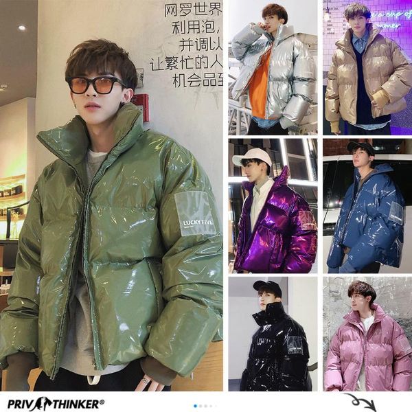 

men's down & parkas 2021 waterproof winter men parka casual oversize warm korean streetwear coat thicken zipper mens jackets, Black