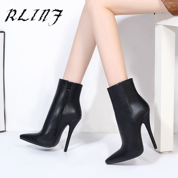 

rlinf super high heels 13cm fine with pointed stretch over knee boots high heel boots, Black