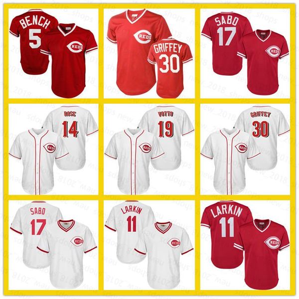 

johnny bench jersey barry larkin reds pete rose chris sabo yasiel puig joey votto nicholas castellanos 15 nick senzel 4 shogo akiyama, Blue;black