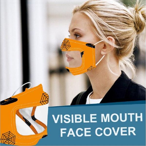 

halloween creative clear pvc cotton mask transparent anti dust washable adjustable mouth face party masks