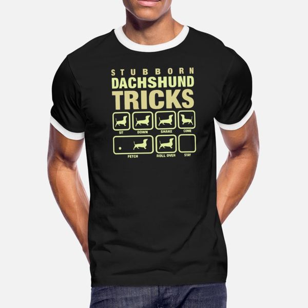 

stubborn dachshund tricks t shirt men fitness 100% cotton round neck solid color fitness authentic spring letter