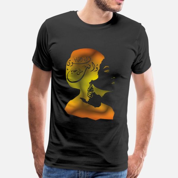 

om kalthoum singer t shirt men print tee shirt round collar natural famous casual spring natural shirt