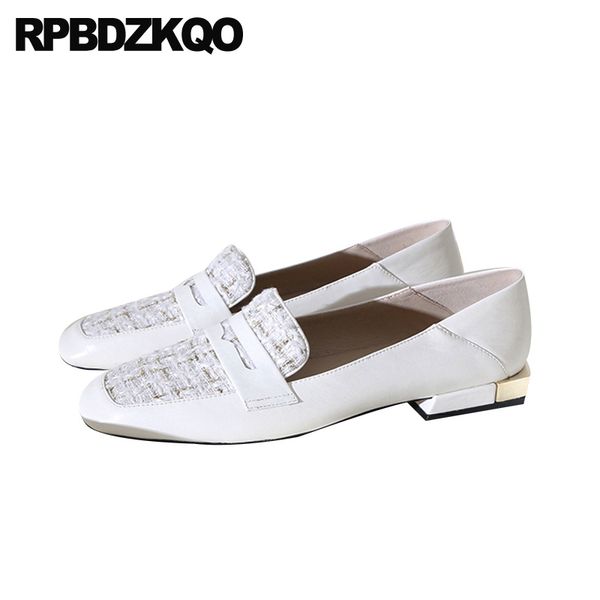 

chinese white shallow ladies 2020 loafers slip on flats women genuine leather designer shoes china square toe black high quality
