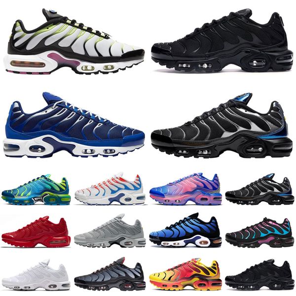

new tn plus se men running shoes triple white black metallic outdoor mens womens trainers sports sneakers runners size 40-45