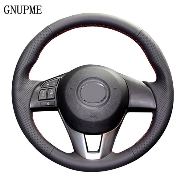 

diy black car steering wheel cover sofe artificial leather steering cover for cx-5 cx5 atenza 2014 new 3 cx-3 2020