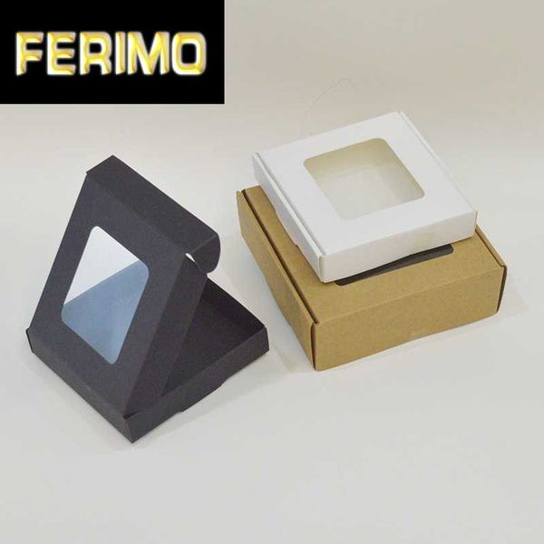 

kraft giftboxes (17sizes)10pcs handmade gift box packaging paper box for packaging white black packing for gifts