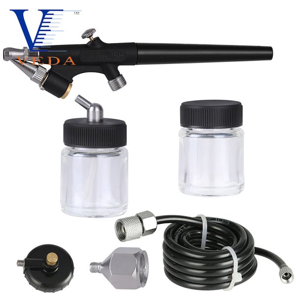 

0.8mm nozzle airbrush set 22cc single-action external mix siphon feed airbrush set with 0.8mm tip and 1/8" or m5 air inlet