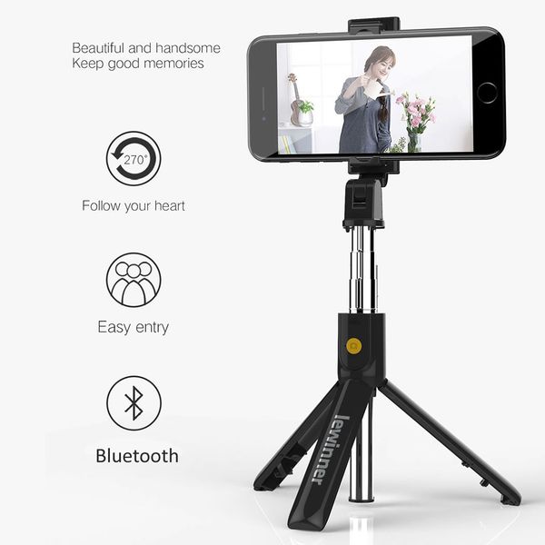 

3in1 wireless bluetooth selfie stick for iphone/android foldable handheld monopod shutter remote extendable mini tripod