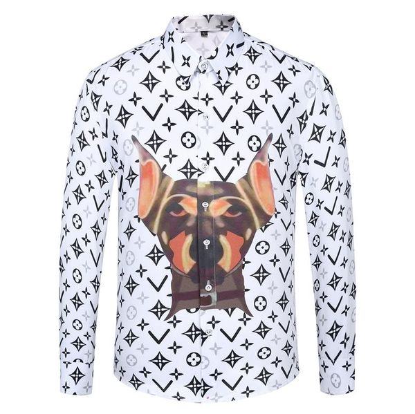 

men's dress shirts new fashion gold floral harajuku print shirt men long sleeve medusa shirts slim fit casual shirts -3xl, White;black