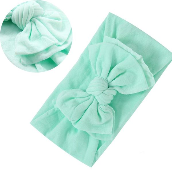 

hair accessories super soft seamless bows headband for children baby girl double bowknot nylon headbands born turban, Slivery;white