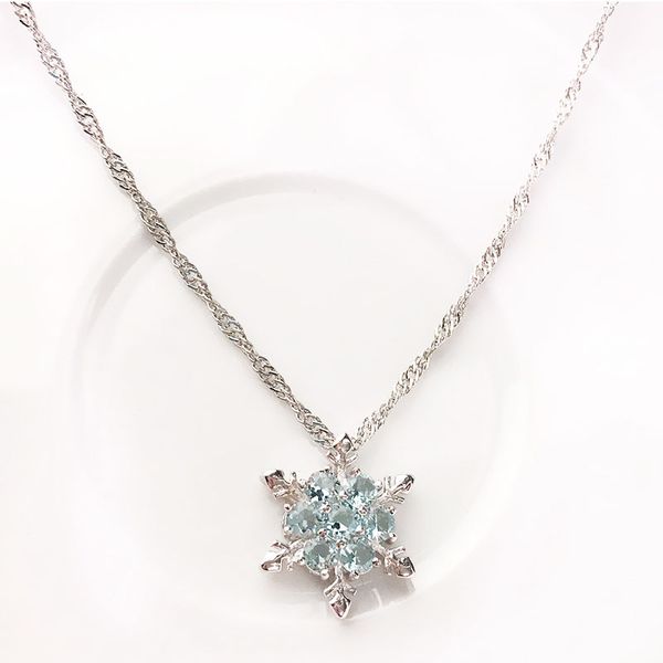 

fashion women crystal zircon snowflake pendant necklace jewelry christmas new year gifts sec88, Silver