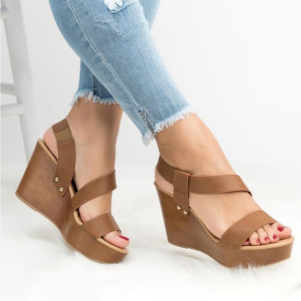 

mcckle women wedges sandals summer slip on platform ladies gold shoes woman fashion open toe casual female sandalias 2020, Black