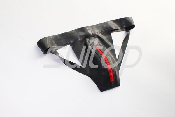 

suilatex rubber fetish jockstrap latex exotic briefs for men's cx200817, Red;black