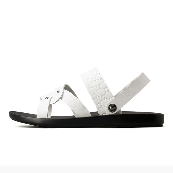 

44 mens sandal geta slip samool couro comfort gladiator male italian breathable rubber em homme size sandale sandalhas vietnam, Black