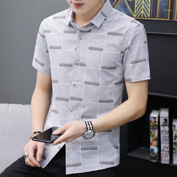

dress shirts short sleeve mandarin collar mens plaid shirts fashion casual mens clothing summer mens designer, White;black