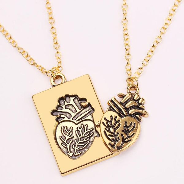 

heart puzzles couples necklace gold color you are my life human heart romantic valentine gift chain for men women jewelry, Silver
