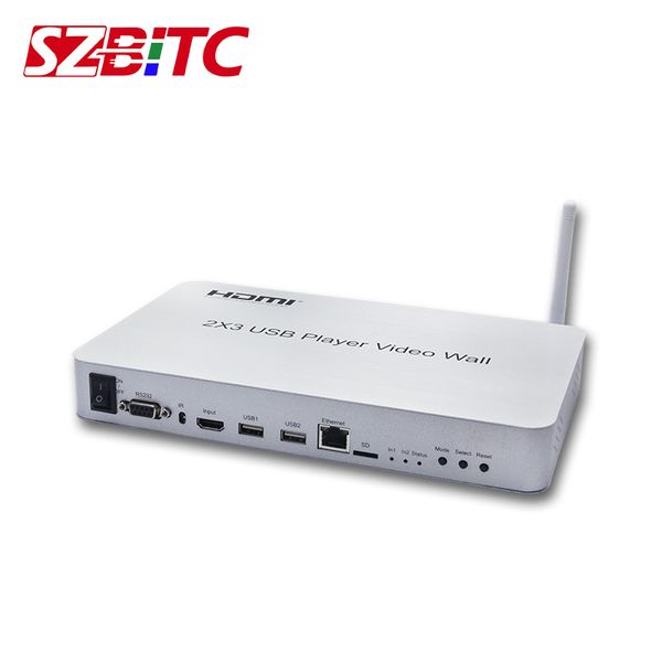 

4k 2x3 wifi video wall controller wireless usb player 1 hdmi in 6 out splice box for tv monitor