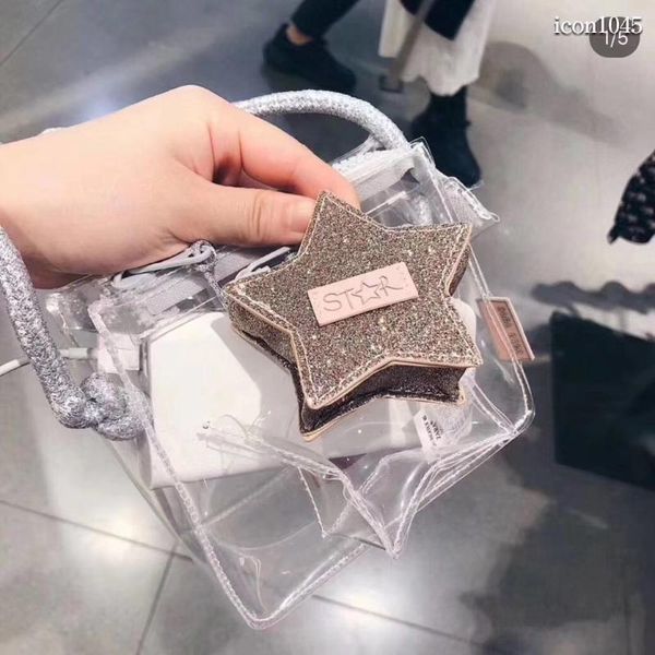 

transparent bag star design pvc material messenger bag ladies shoulder jelly