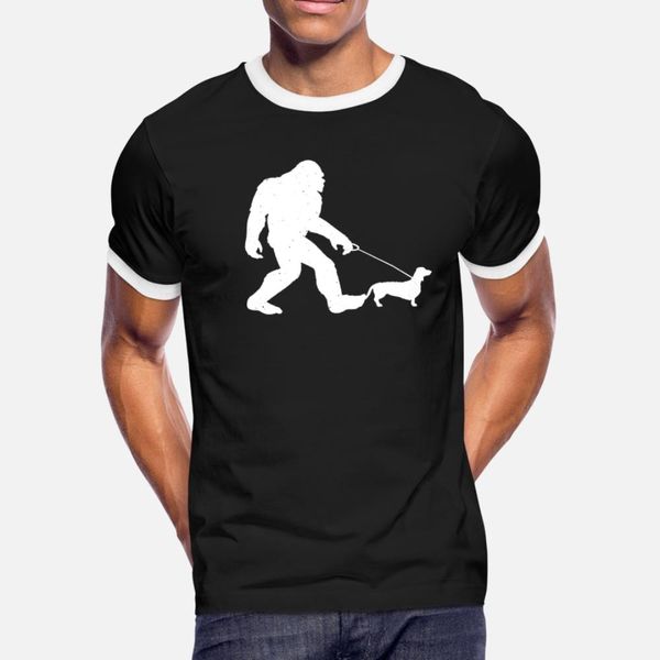 

bigfoot walking dachshund funny wiener dog gift t shirt men designing tee shirt round collar slim cute building summer style standard shirt