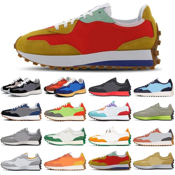 

new 327 men women running shoes blue black pride vibrant orange lime green outdoor mens womens trainers sports sneakers