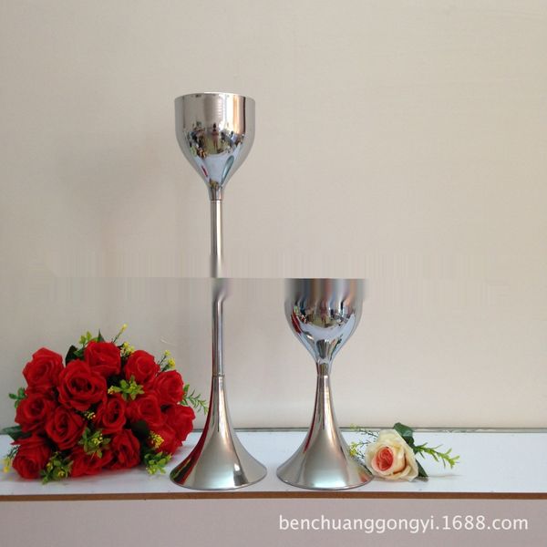 

l supplies props silver-plated wine glass road lead main table home flower vase vaseprop vase arrangement flower rack benchuang 8556 aep