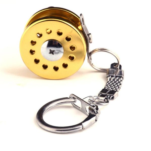

trolling reel model fishing reel key chain key rings keyring keychain, Silver