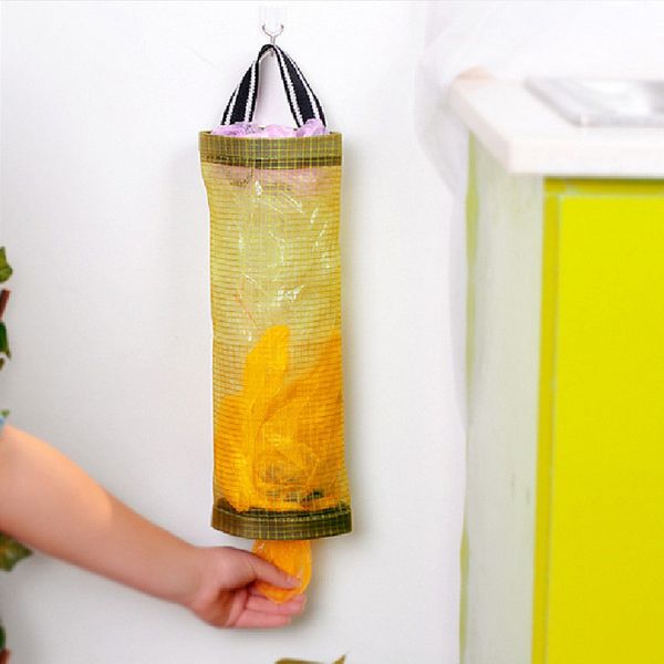 

home grocery bag holder wall mount storage dispenser plastic storage bag kitchen organizer hanging garbage bag storage