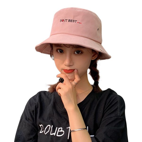 

female tide shade letters cute bucket hat cloth hat korean beach sun, Blue;gray