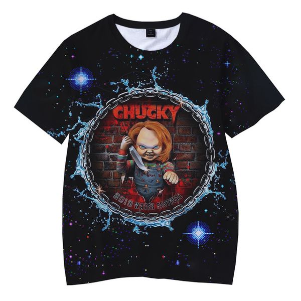 

summer clothing orror movie game chucky 3d print shirts horror humor comics men clothing