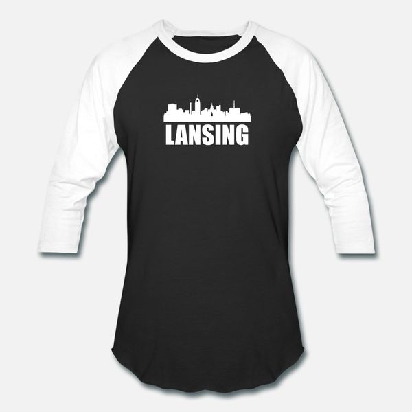 

lansing mi skyline тенниска мужчин ситец s-3xl урожай фитнес смешной весна осень природные рубашки