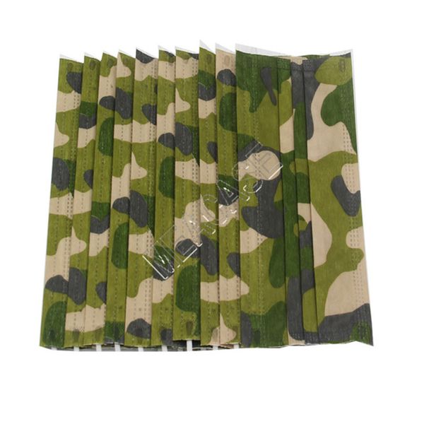 

250pcs disposable fashion face mask cartoon camouflage designers face mask summer dustproof mouth-muffle cover 27color d81710
