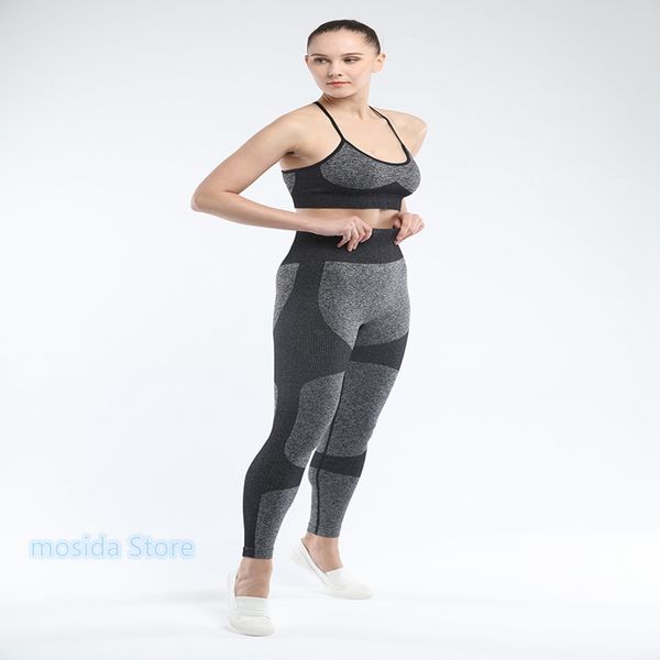 

50pcs elastic sports yoga pants shockproof sports bra set seamless yoga suit set, White;red