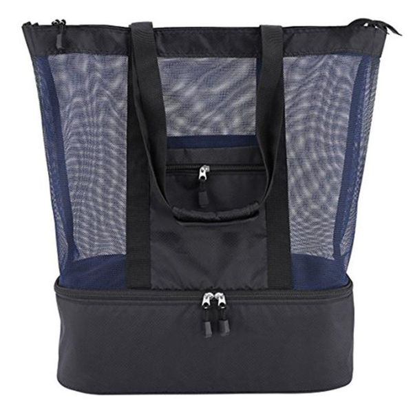 

multi-function large capacity lunch bag beach bag picnic camping insulation mesh travel storage organizer handbags