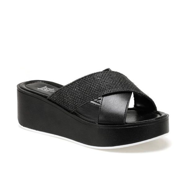 

flo ds20019 black women 's wedges slippers miss f