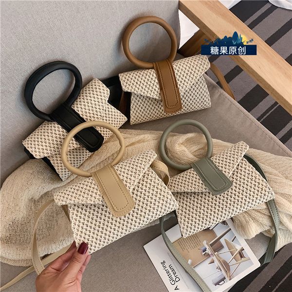 

summer small fresh bag female 2020 new western style versatile one-shoulder bag fashion simple cross-body straw woven small