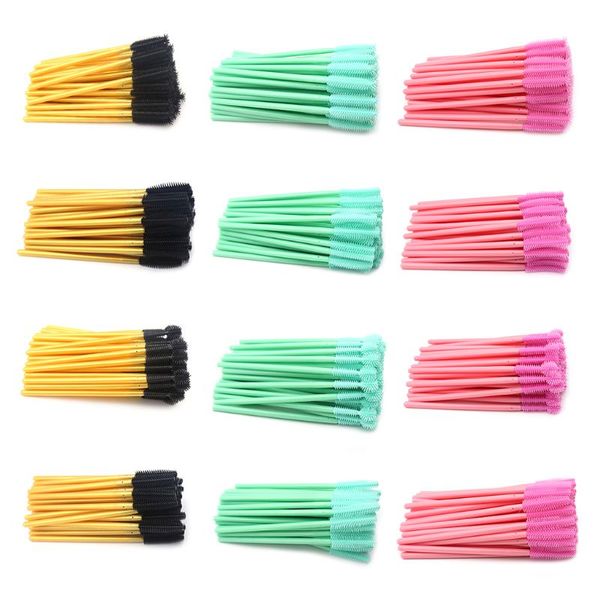 

50pcs disposable silicone mascara eyelash brushes extension makeup tool