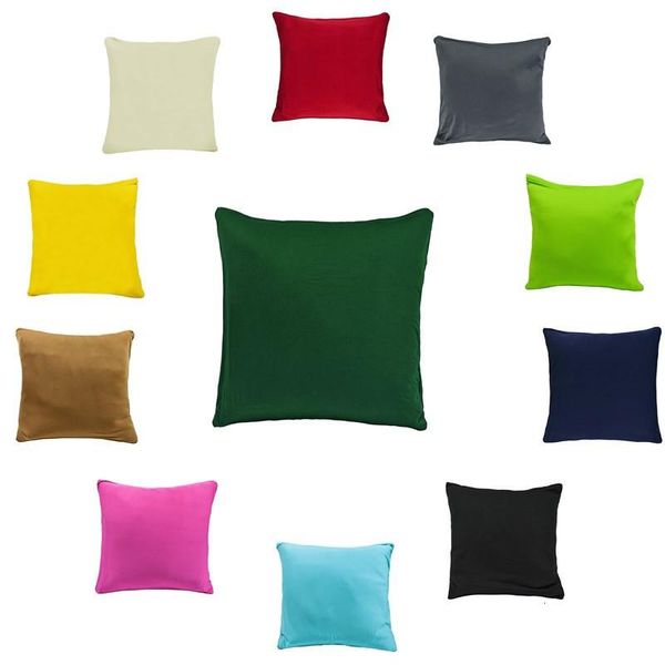 Venda quente liso throw travesseiro capas de almofada de poliéster Pillow Case Capa Fronhas decorativa Sofá Car Home Decor capas de almofadas de poliéster