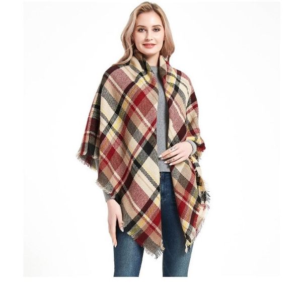 

new handmade thick wool pure color warm knitted scarf autumn and winter ladies scarf thick warm shawl#903, Blue;gray