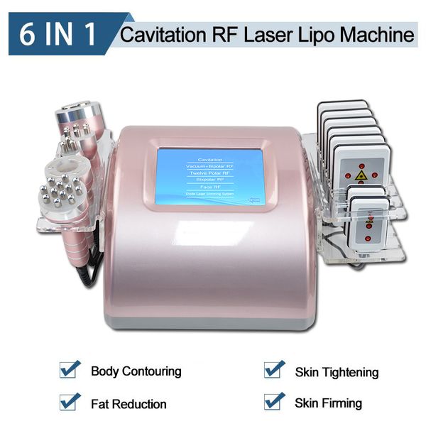 6 IN 1 cavitazione macchina dimagrante uso domestico ultrasuono terapia radiofrequenza rf face lift laser lipo slim attrezzature